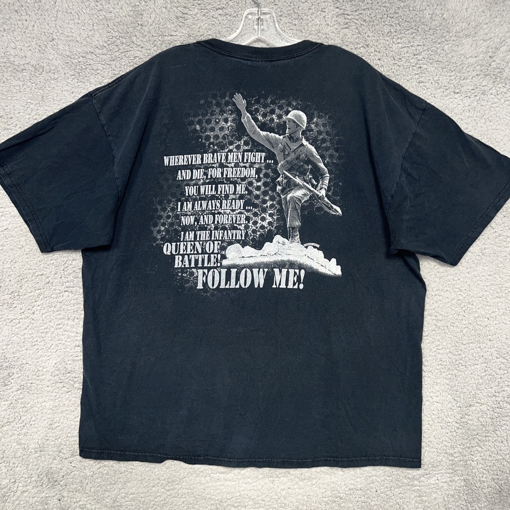 VTG I Am The Infantry T Shirt Men's Sz 2XL XXL Black Queen Of Battle 2-Sided Tee